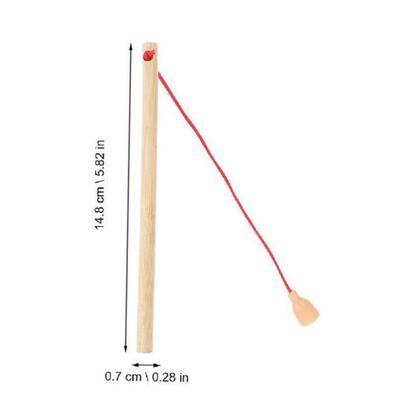 Wooden Fishing Rod Magnet Rods Kids Pole Toys Interactive