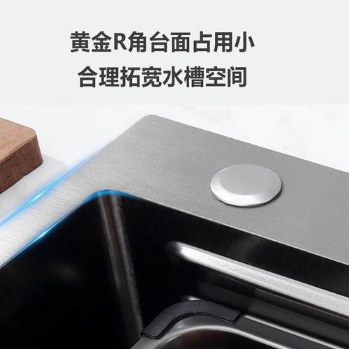 家用04锈钢蜂窝纳米大加单槽厨房台不上下洗菜洗碗池HIP厚3水槽套