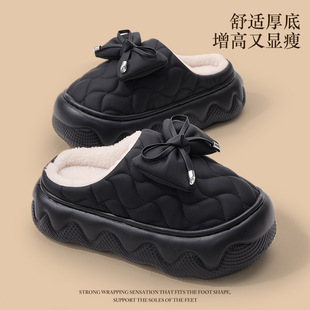 防水增高2025女冬季新款棉拖鞋羽绒厚底棉鞋室内居家外穿轻便棉鞋