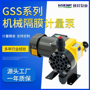 精准投加 计量泵 GSS系列机械隔膜 PAM 25W PAC PVC 浙江慧昇泵业