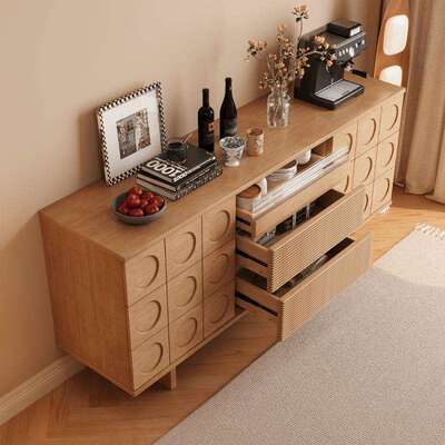 木风实木斗柜中古斗橱复古卧室物橱柜柜餐边LYS柜客厅储靠原墙玄