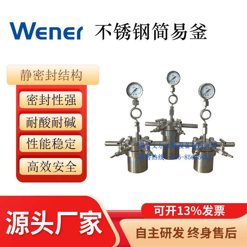 WJGSA-3000ml简易釜不锈钢简易釜反应釜不锈钢反应釜微型釜