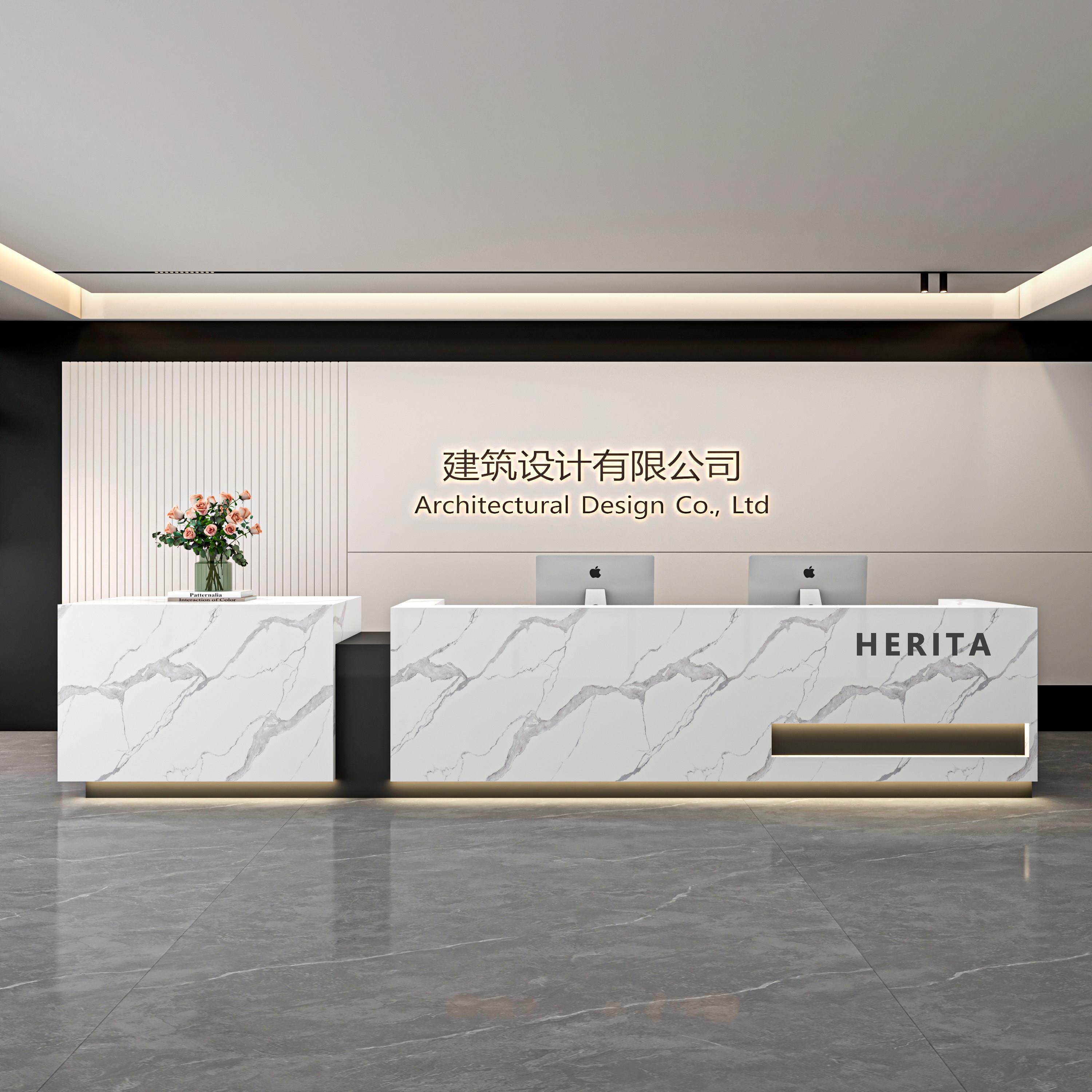 简约现代收银柜台店铺公司吧台桌美容院大厅前台接待台服装店吧台