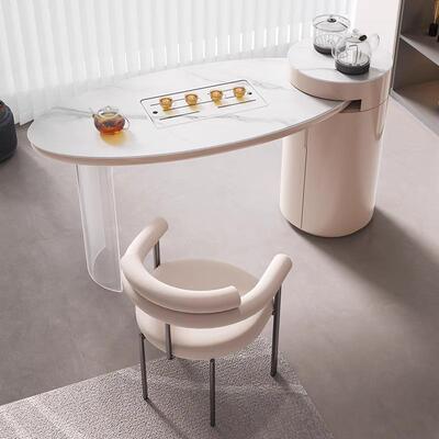 岩板小茶DJD桌用茶台现代轻奢奶台油风亚克家力悬浮阳茶网红桌椅