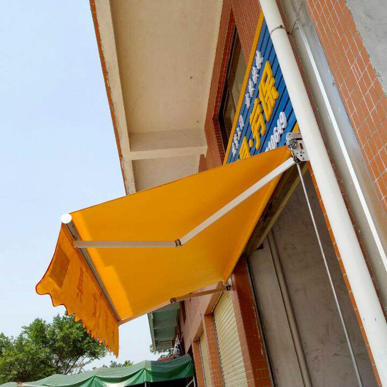 户外门店现货铝合金伸缩蓬阳台伸缩遮阳商铺电动遮阳棚