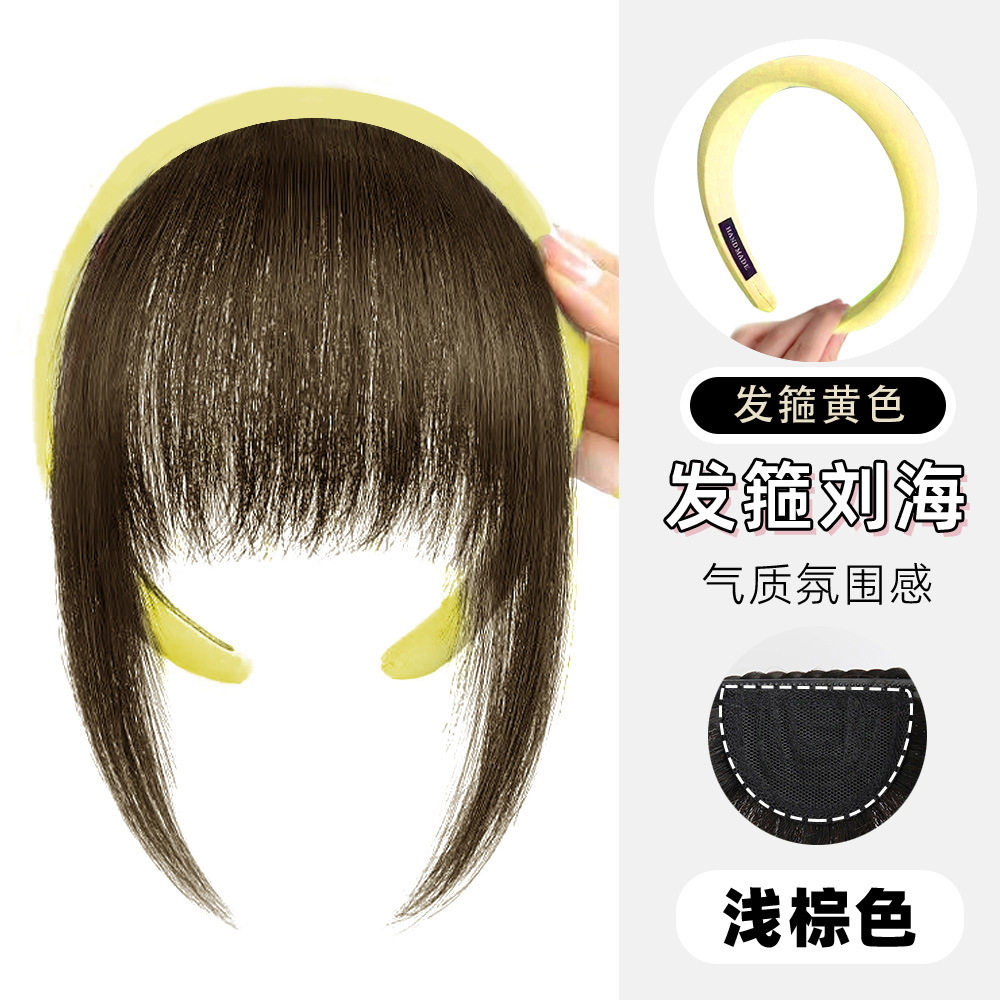 2024新款假发头箍麻花辫辫鱼骨刘海一体发箍女辫子发卡遮头顶发饰