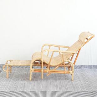 藤透编真藤气老躺椅老人阳台午睡椅RYX式 竹藤家用办椅公室懒人午