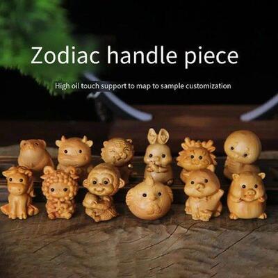 Wood Carving Miniature12 zodiac ornaments Rat tiger rabbit