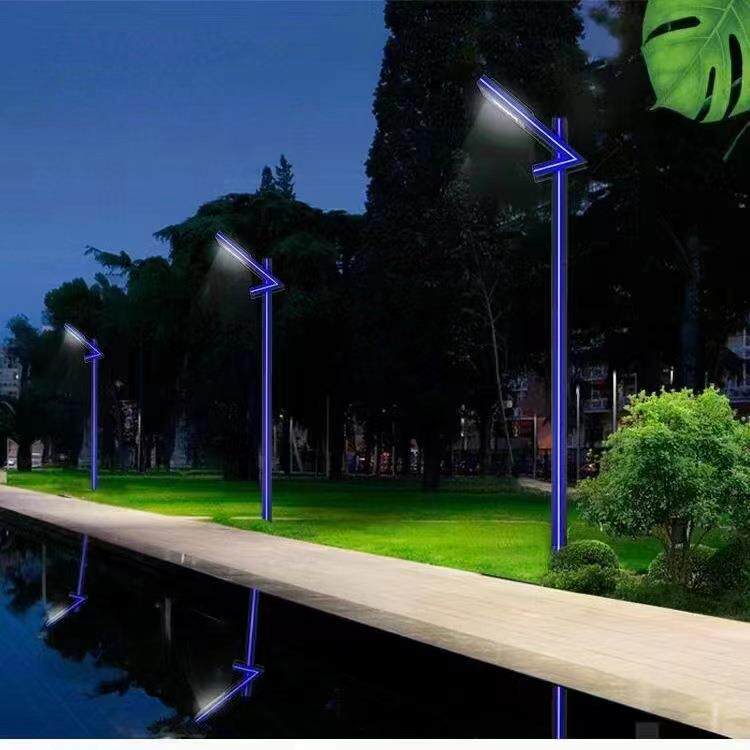 LED太阳能路灯3米户外铝材庭院灯7字灯家用照明节能省电