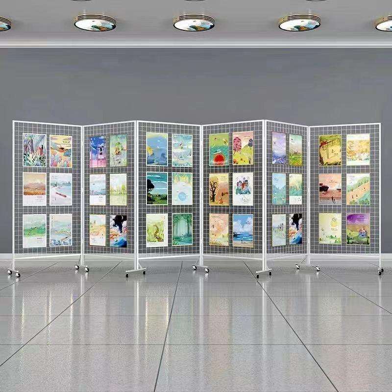 绘画移动网架幼儿园作品展示作品展画展览架架架画室室外落地折叠