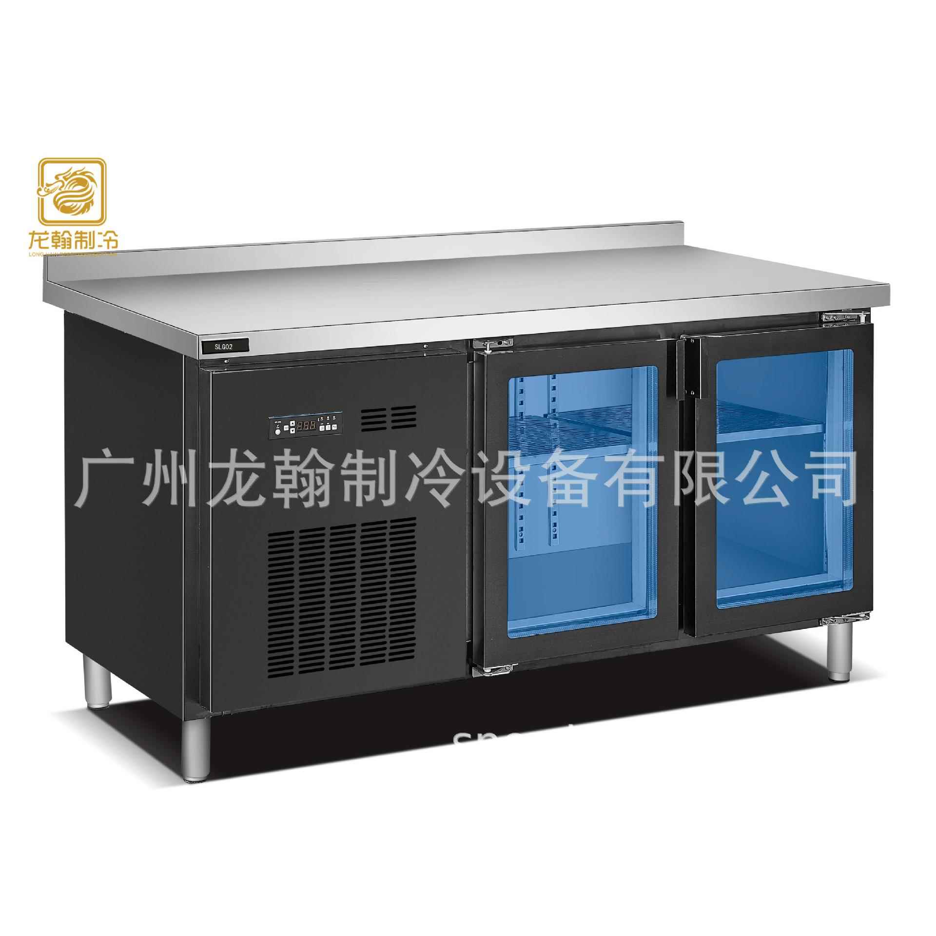广州厂家直销豪华不锈钢蓝光冷藏柜奶茶水吧操作台