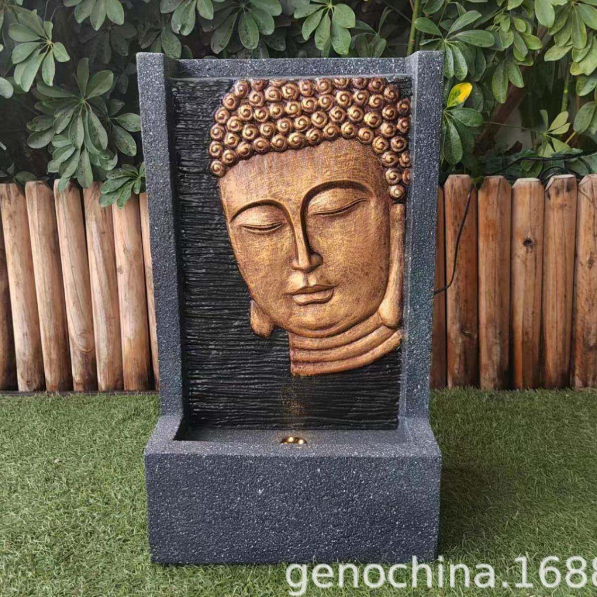 家庭户外庭院园林工艺品流水壁挂喷泉石头流水喷泉装饰-5