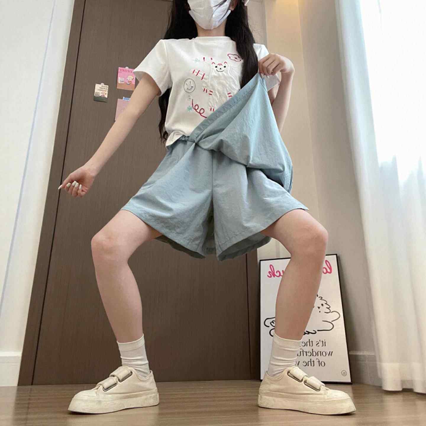 2026巨好看的夏装短裤a字梨型身材女大码胖mm多巴胺裙裤显瘦遮肚