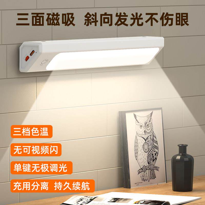卧室高级感床头衣柜磁吸酷毙USB充插电两用智能调光感应护眼台灯