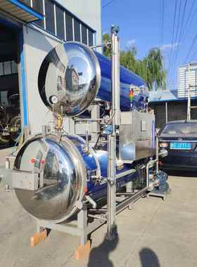 山肉东厂家豆豉喷淋鲮鱼罐头灭菌锅供应鱼DZO罐头全自动杀菌设备