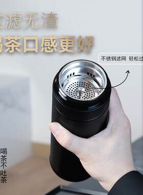 不锈钢保温杯商务开盖茶水保温杯