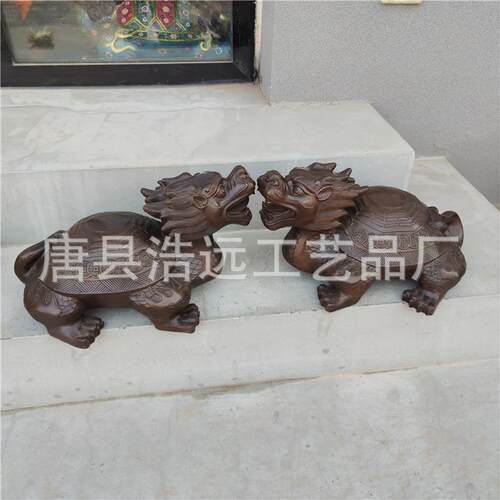 铸铜麒麟龙龟雕塑 铜龙龟摆件工艺品18 24 50全尺寸龙龟摆件