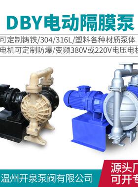 电动隔膜泵DBY-25/50耐腐蚀耐酸碱不锈钢塑料变频防爆隔膜泵