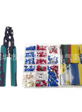 678pcs绿色压冷接线套装压端子端子端头剥+钳冷钳子接线线