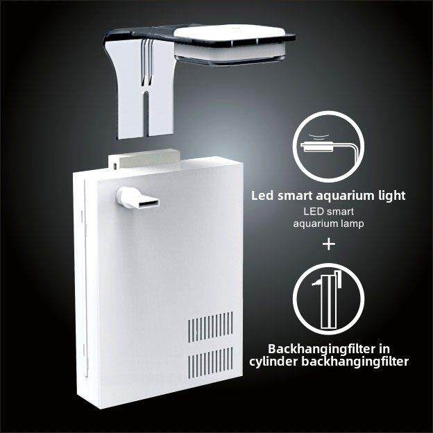 静音低水位小鱼缸开放裸缸过滤器龟缸水族箱壁挂背挂式过滤器