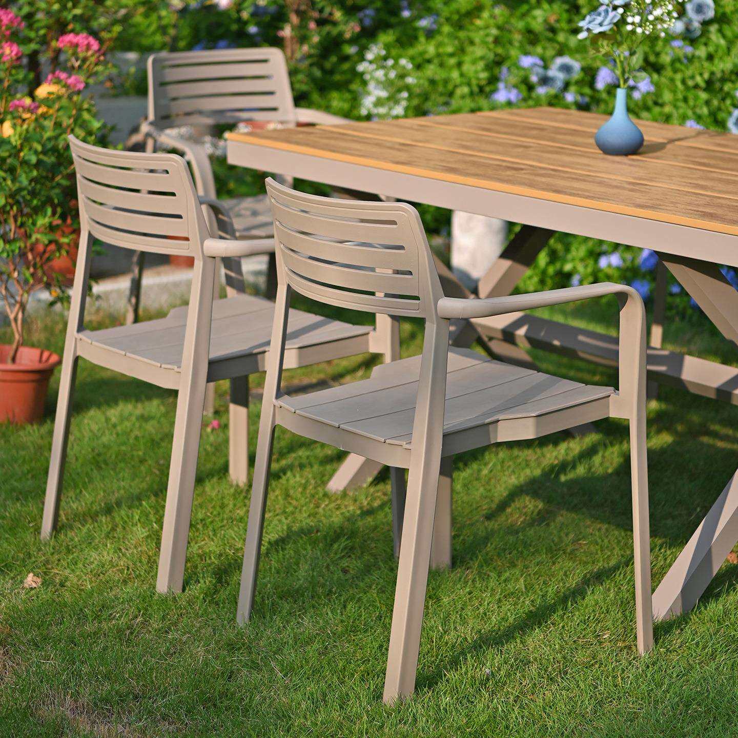 户外塑木桌椅庭院防腐木质防水防晒露天阳台室外休闲花园家具组合