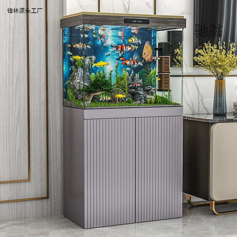 nk0鱼缸客厅家用鱼缸落地鱼缸柜子底柜新款鱼缸柜子一体鱼缸柜