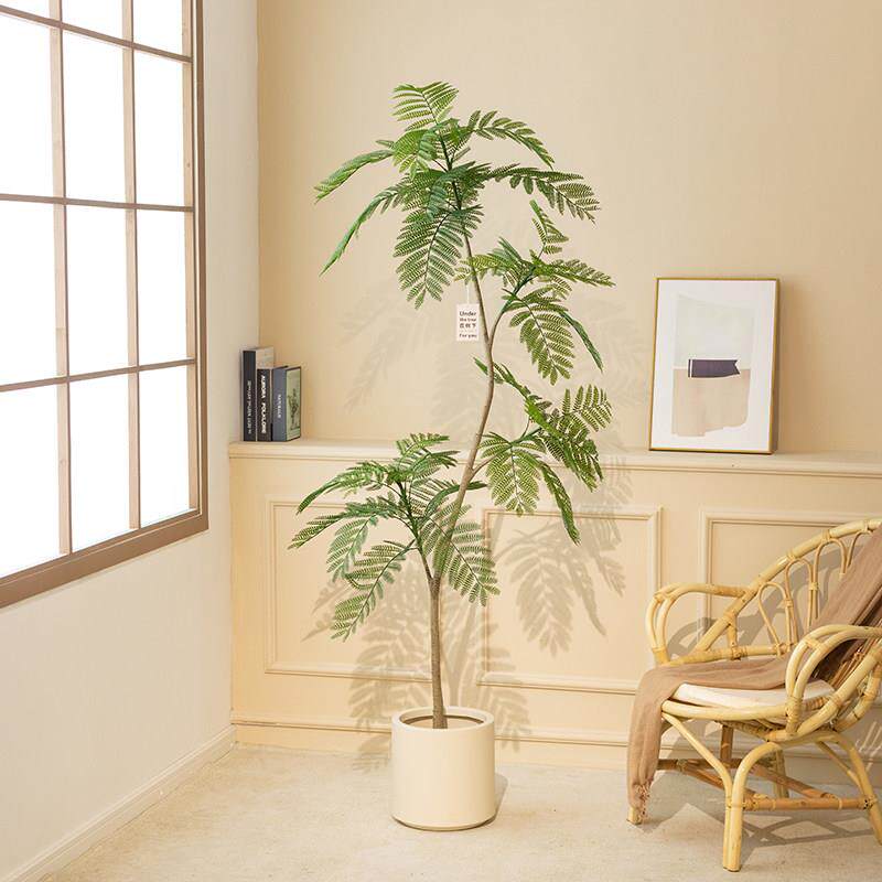 蓝色的花楹彷真绿色植物高端轻奢室内客厅盆栽装饰花彷生植物大型