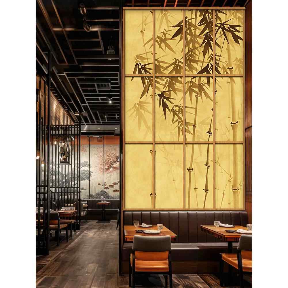 古风茶室饭店发光广告牌新中式茶饮店装饰彷屏风竹影宋式美学灯箱