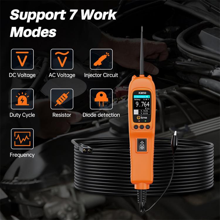 KZYEE KM50汽车电路测试仪 电气系统诊断工具12V 24V电压电源扫描