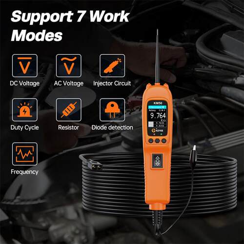 KZYEE KM50汽车电路测试仪 电气系统诊断工具12V 24V电压电源扫描