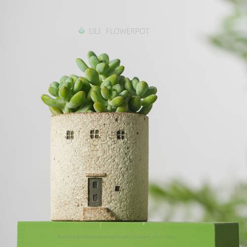 多肉专用花盆创意手绘陶瓷粉引透气吸水小室内外盆栽植物花卉陶盆
