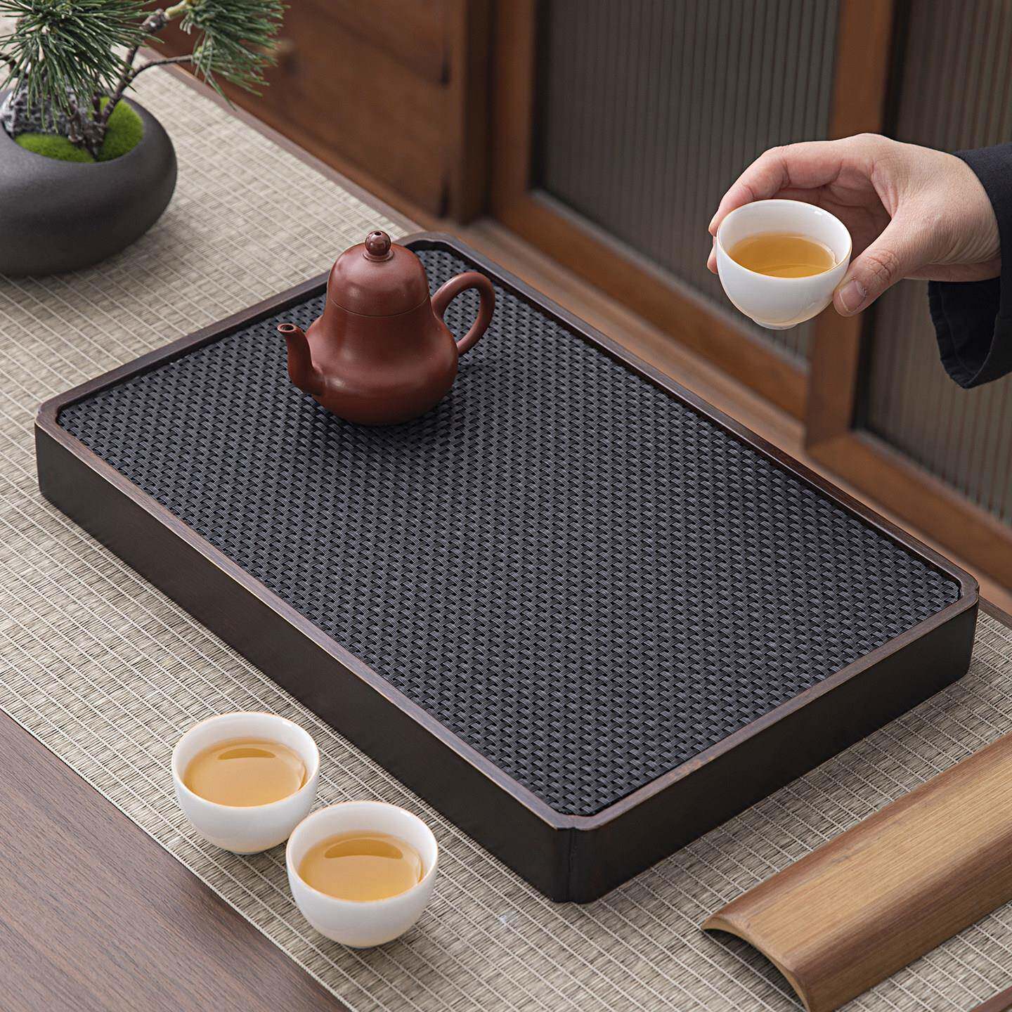 茶盘家用托盘2026新款功夫茶具整套装竹实木沥水储水干泡小型茶台
