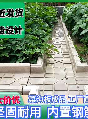 菜菜沟新水农村庭院泥围边石学校田园菜园沟槽RDA地沿板边混凝土