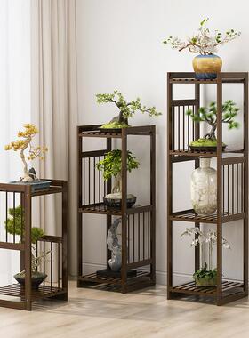 家室用厅内多肉花架阳台多落地0105新中式花架子层盆栽架简约客窗