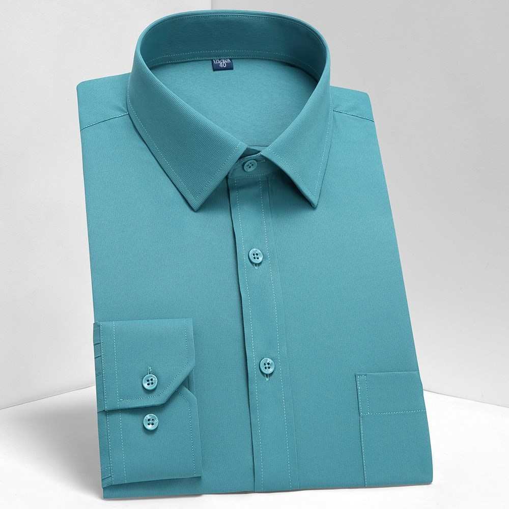 Men's Classic Long Sleeve Standard-fit Dress Shirts Formal B