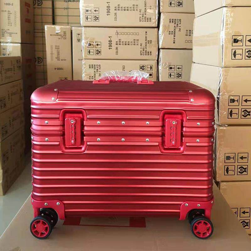 正品拉全箱铝镁合金箱摄影杆行李旅行工具箱上开 盖密码登机箱红