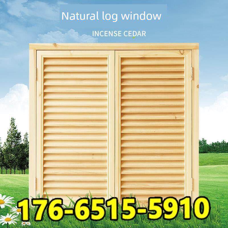 木制窗户定制欧洲实木百叶窗古董门窗原木松木窗框窗框浴室透气窗