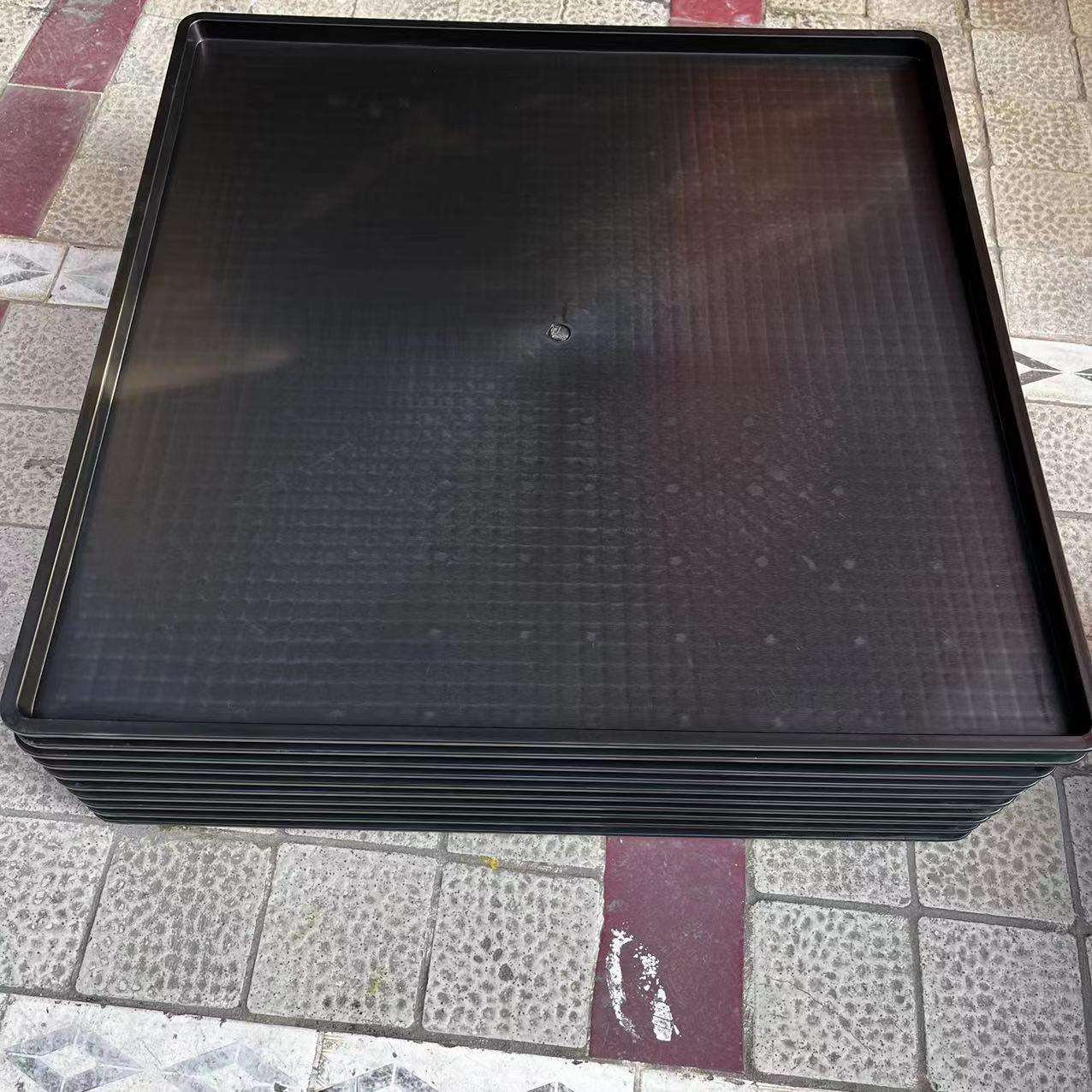 塑料方盘 茶盘65*65*4cm防静电电子车间周转可套叠产品方箱 托盘