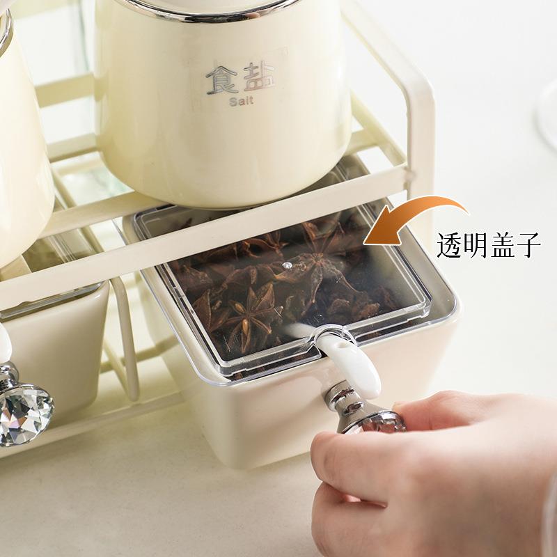 轻奢瓷料陶盒套装厨房调料油盐酱醋调料瓶罐组合用高调档调陶瓷调