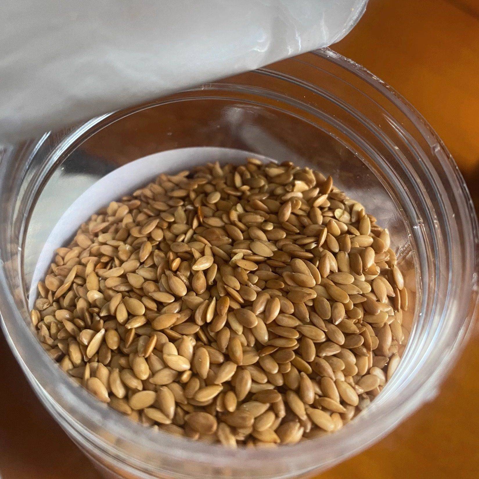 脆蓉内蒙古金亚麻仁罐头即食熟金亚麻仁干货杂粮烘焙配料