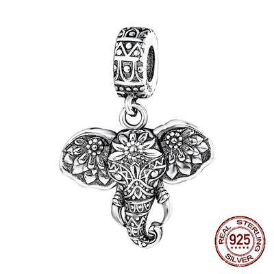 925 Silver elephant lion rhinoceros dinosaur Animal Charms