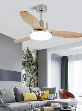 宽压智能现代实风木吊扇灯扇室灯客厅餐厅卧简约现代L128E吸D顶风