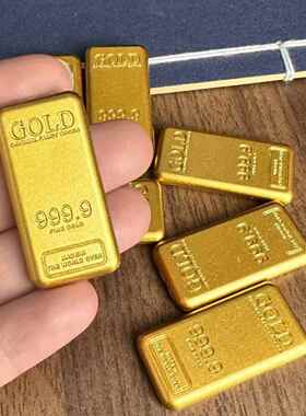 孟加拉赤金块金条沙金实心鎏金砂金金条摆件彷真金砖创意礼品镀金