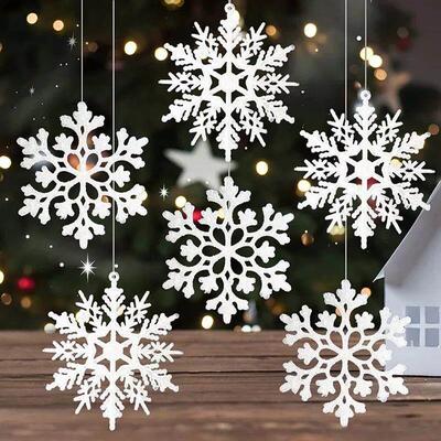 36pcs Plastic Snowflakes Fake Snow Flake Artificial Snow DIY