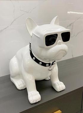 创意AL100710存钱罐进不客只厅装简约狗法斗电视柜摆件大号储出钱