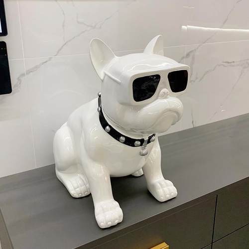 创意AL100710存钱罐进不客只厅装简约狗法斗电视柜摆件大号储出钱