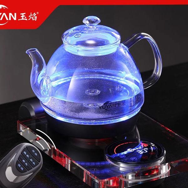 玉焰遥控全自动底部上水电热水壶工夫茶玻璃烧水壶水晶茶艺炉恒温