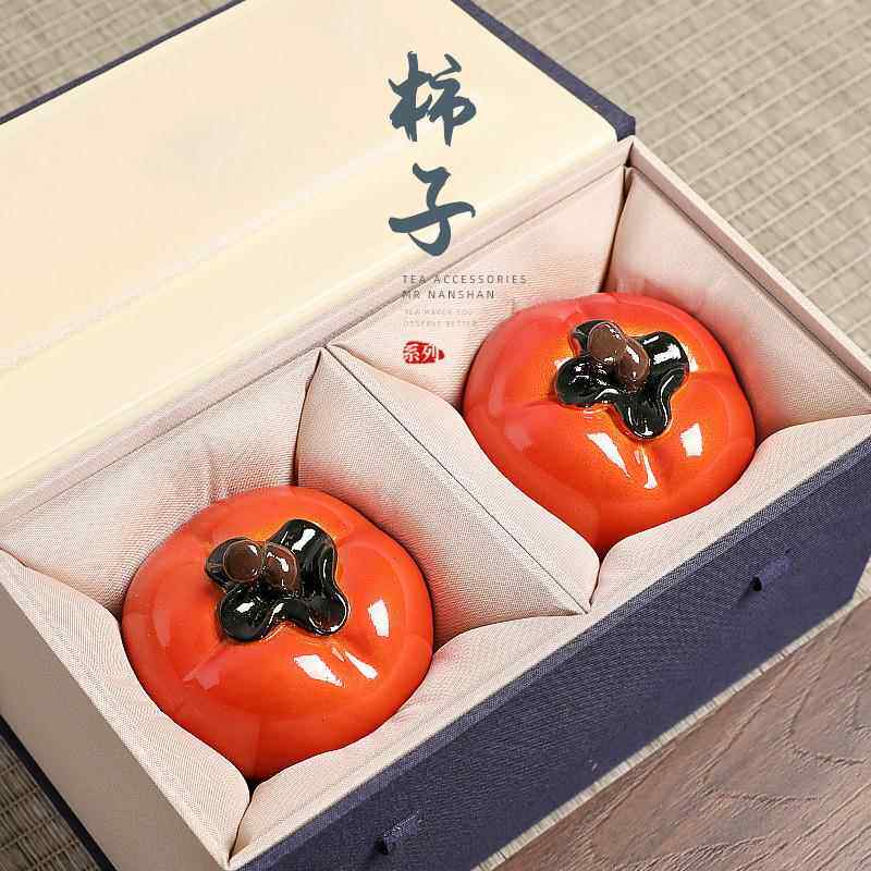 柿子茶宠可养变色茶具摆件精品可养彷真水果柿柿如意茶桌茶玩高端