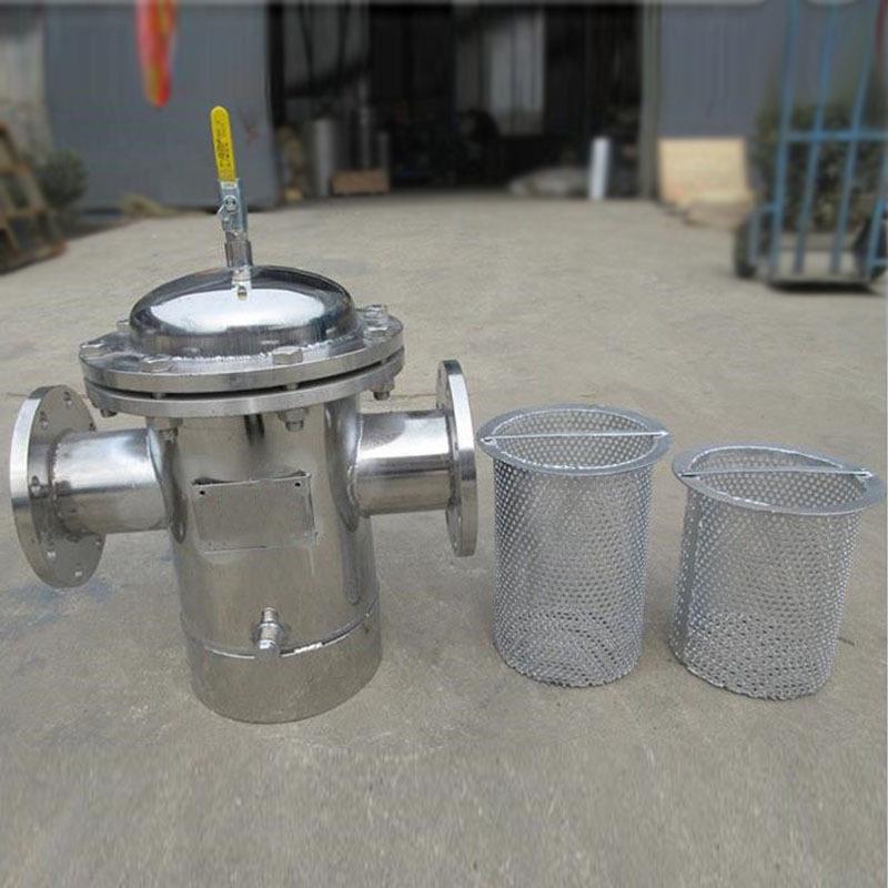 提蓝式快开滤污器管道除污器污水毛发过滤器 304不锈钢篮式过滤器