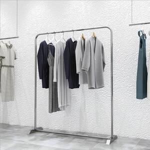 品质款服装店展示架不锈钢拉丝银货架女装店落地衣架服装店挂衣架